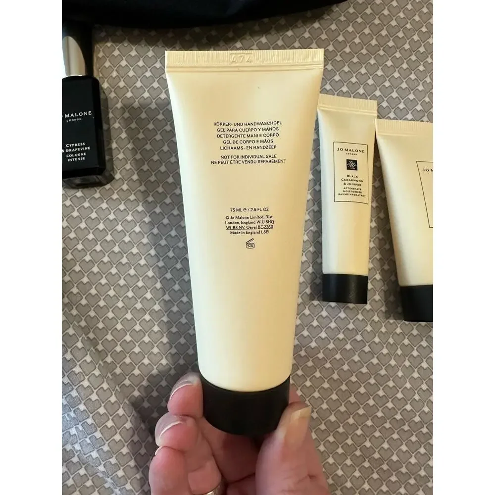 Jo Malone Men’s Grooming Set Cedarwood 6 Pieces Bag Aftershave Shampoo Cologne